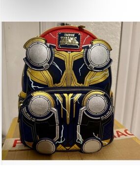 Loungefly Marvel Nova Corps Mini Backpack in Navy, Gold & Silver